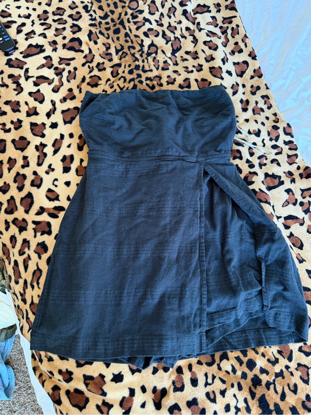 Free People Black Strapless Romper Dress